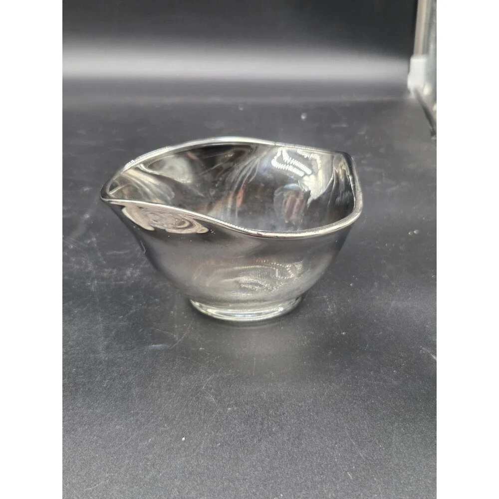 Vintage Silver Rim MCM Mid Century Bowl Snacks Nuts Dips 5